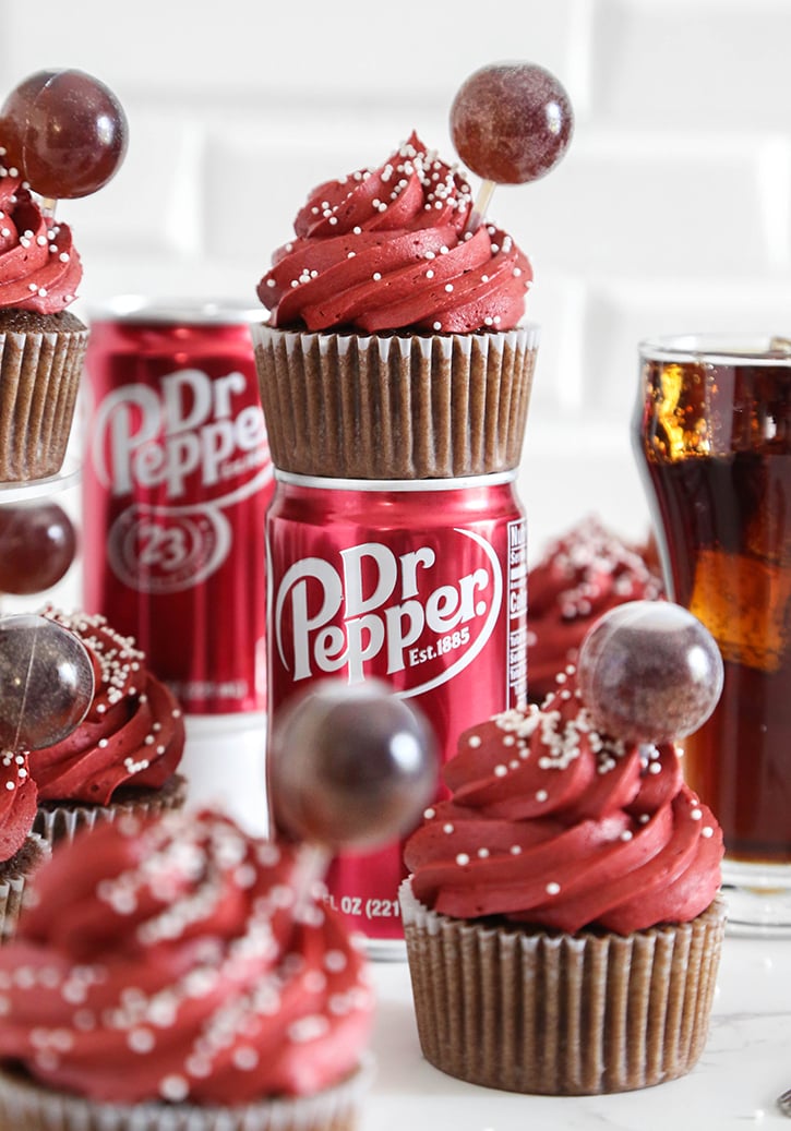 Cherry Dr. Pepper Cupcakes