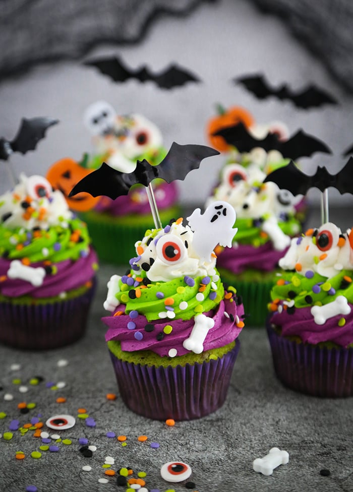 Halloween Confetti Cupcakes