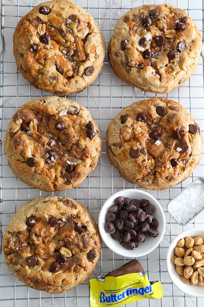 Giant Bakery-Style Butterfinger Cookies