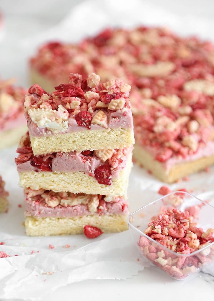 Strawberry Crunch Sugar Cookie Bars